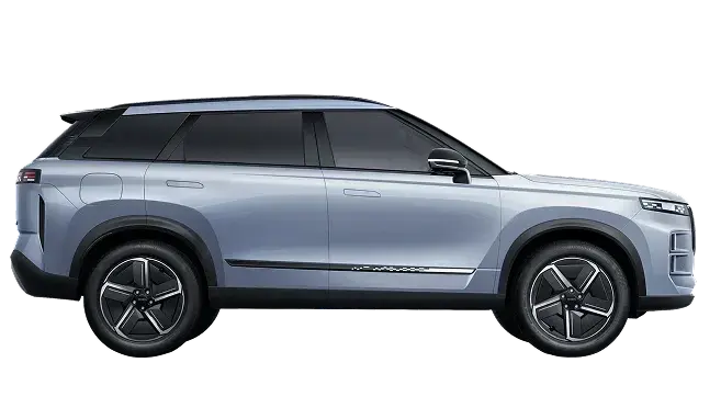 Jaecoo J7 SUV listrik biru muda samping dealer pasar minggu depok