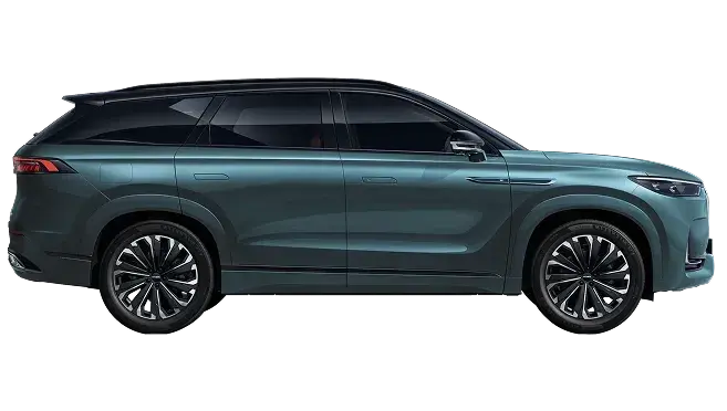 Jaecoo J8 SUV listrik hijau tosca samping dealer pasar minggu depok